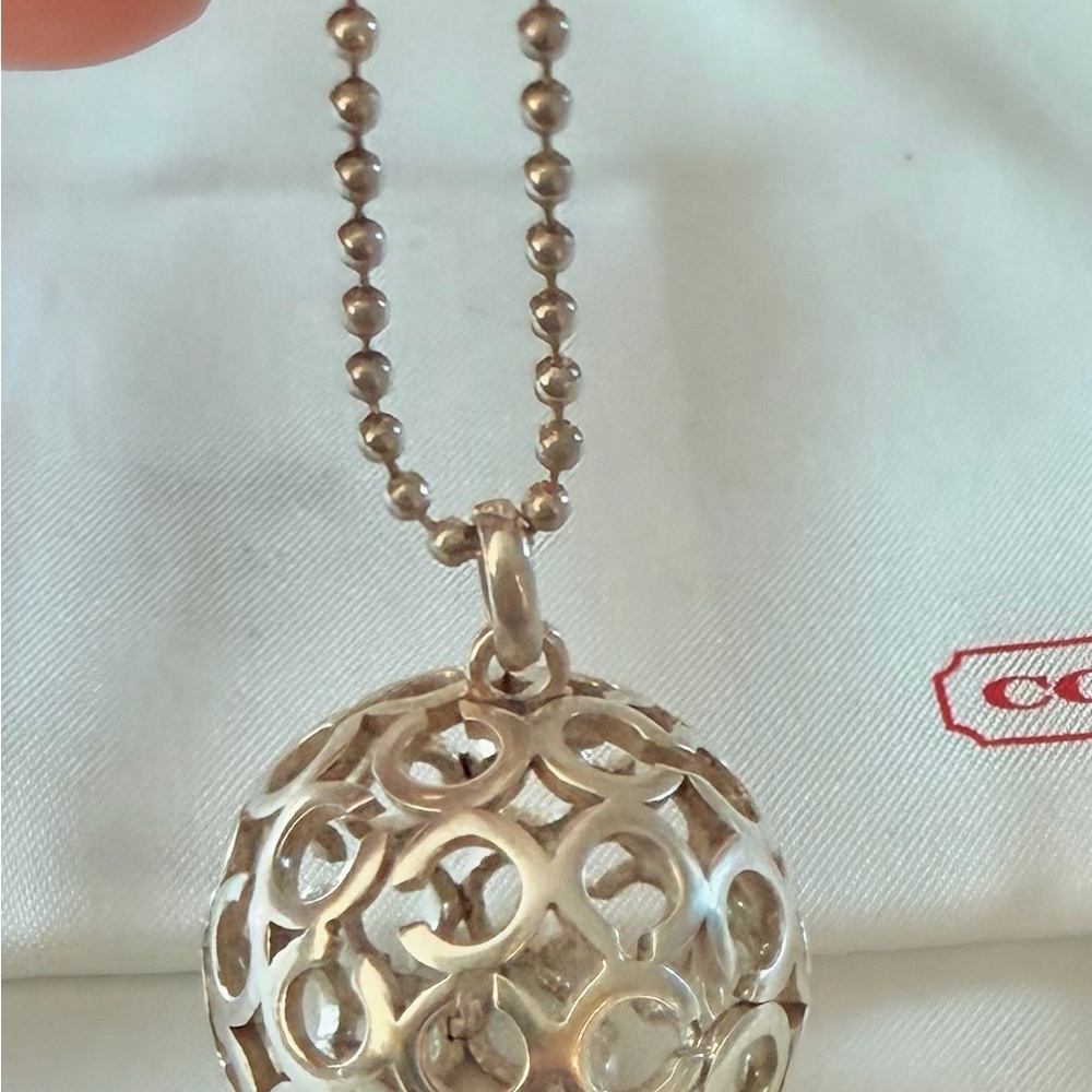 Vintage Coach openwork sphere pendant necklace, 925 Sterling Silver - Picture 3 of 3